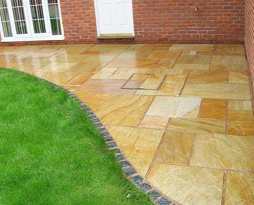 Garden paving slabs after cleaning